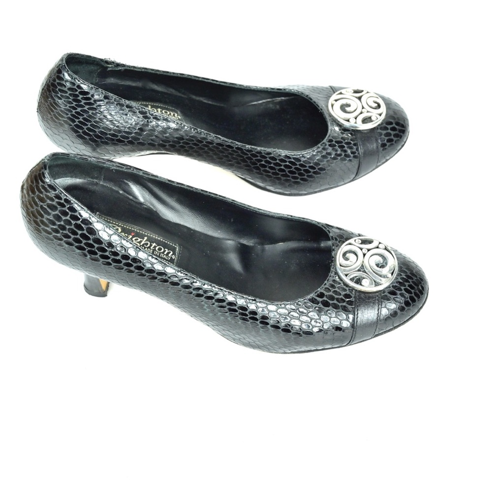 Brighton *Blaze* Black Leather Heels